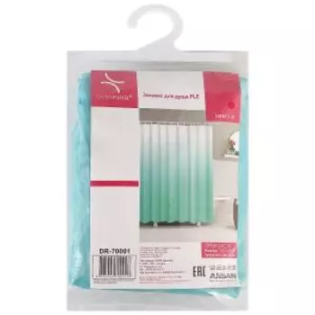 Штора для ванной Diamond с утяжелителем, 180х200 см, PLE, мятный