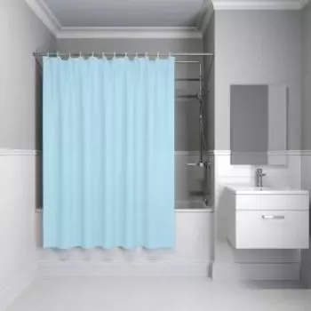 Штора для ванной Iddis, 200x180 см, PE, голубой