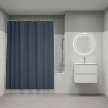 Штора для ванной Iddis BS01P18i11, 200x180 см, полиэстер, серый