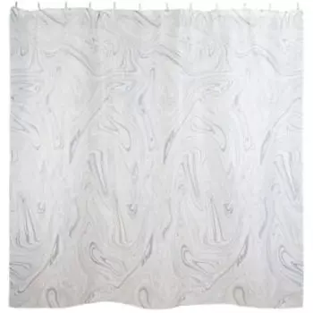 Штора для ванной комнаты Домовой Разводы, 180х180 см, серый, полиэстер