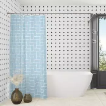 Штора для ванной комнаты Голубая мостовая, 180х180 см, полиэстер