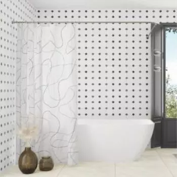 Штора для ванной комнаты Иллюзия, 180х180 см, полиэстер