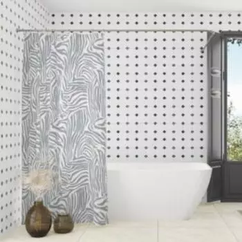 Штора для ванной комнаты Зебра, 180х180 см, полиэстер, в ассортименте