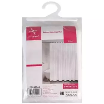 Штора для ванной Snow с утяжелителем, 180х180 см, PLE, белый