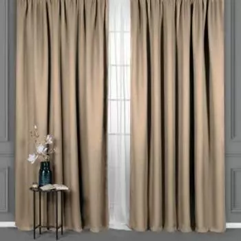 Штора на ленте Daily by T Лорена, 220х270 см, полиэстер, темно-бежевый