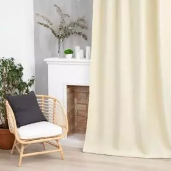 Штора портьерная Этель Классика, 130х300 см, рогожка, бежевый