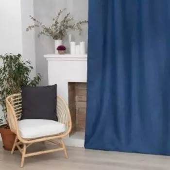 Штора портьерная Этель Классика, 130х300 см, рогожка, синий