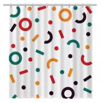 Шторка для ванной Candy, 180x200 см, с утяжелителем, белый, полиэстер