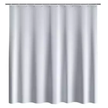 Шторка для ванной, однотонная, белая