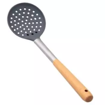 Шумовка, 35х10 см, дерево/силикон/нерж. сталь