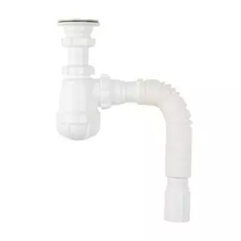 Сифон большой с выпуском 1 1/2х40 и гибкой трубой