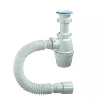 Сифон бутылочный 11/2х40 с пластиковой решеткой и гибкой трубой