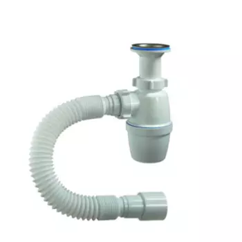 Сифон бутылочный 1.1/2"х40/50 мм с литым выпуском и гибкой трубой