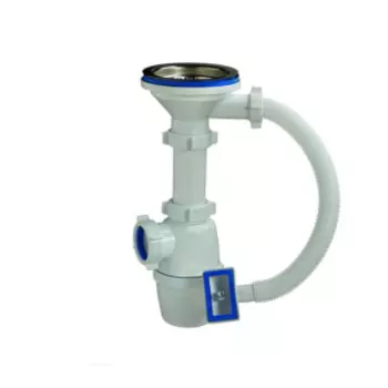 Сифон бутылочный 3.1/2" х 40 мм с прямоугольным переливом