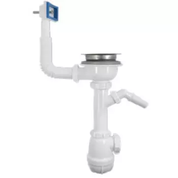 Сифон для мойки 3 1/2х40 с отводом и переливом