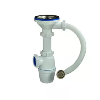 Сифон Орио с переливом, 3 1/2"х40 мм, для керамогранитной мойки