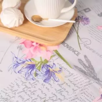 Скатерть Цветы, 150х200 см, рогожка, хлопок