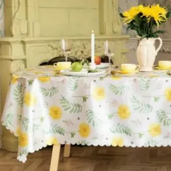 Скатерть Доляна Уellow flowers, 145х180 см, полиэстер