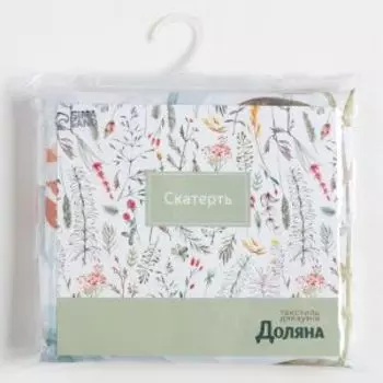 скатерть ДОЛЯНА Акварельные листья 145х110см, пэ100%