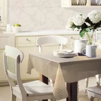 скатерть Элегия, размер: 135х180 см, 001-beige, ПВХ