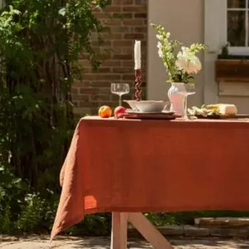 Скатерть Этель Linen collection, 145х110 см, лен 210 гр/м2, коричневый