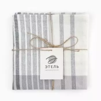 Скатерть Этель Полосы Вид 1, 76х76 см, рогожка 160г/м2, белый