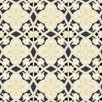 скатерть мерная ПВХ Муза орнамент 1,32х22м - 015-white\beige