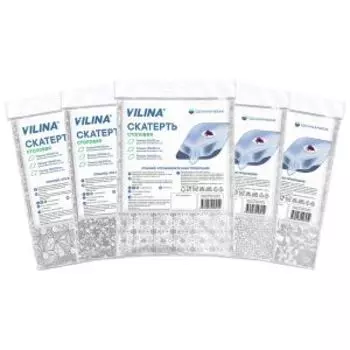 Скатерть столовая Vilina Ар-деко, 132х220 см, ПВХ, серебряный, в ассортименте