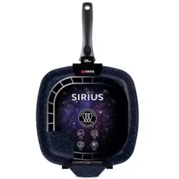 Сковорода-гриль НМП Сириус, 28 см, литой алюминий, бакелитовая ручка, индукция