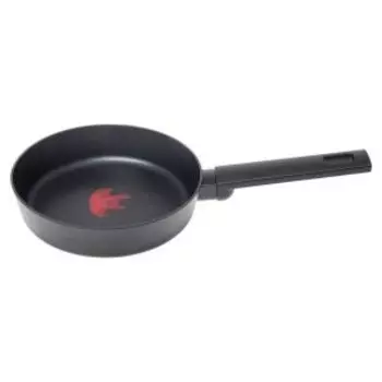 Сковорода Home Queen Red Hot, 20 см, а/п покрытие, индукция, индикатор нагрева, кованый алюминий, бакелитовая ручка, черный