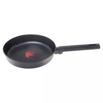 Сковорода Home Queen Red Hot, 24 см, а/п покрытие, индукция, индикатор нагрева, кованый алюминий, бакелитовая ручка, черный
