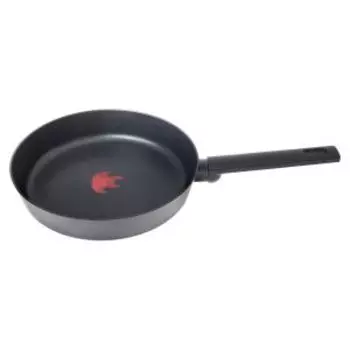 Сковорода Home Queen Red Hot, 26 см, а/п покрытие, индукция, индикатор нагрева, кованый алюминий, бакелитовая ручка, черный