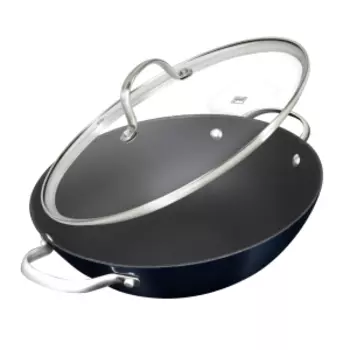 Сковорода Вок с крышкой TalleR PRO, 28 см, индукция, чугун