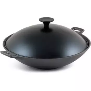 Сковорода-вок Mallony с крышкой, 31 см, чугун