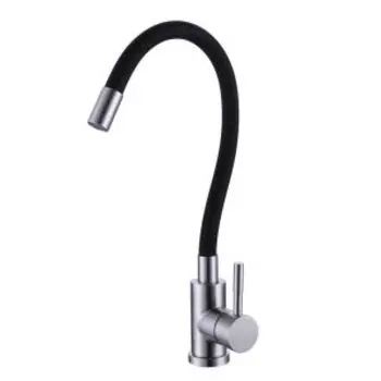 Смеситель для кухни Balear с гибким изливом, нерж. сталь, черный излив