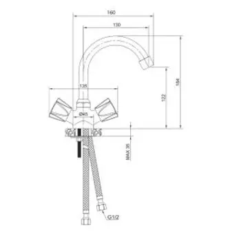 Смеситель для раковины Catalona 23110CT с поворотным изливом