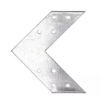 Соединитель угловой, 120х120х35х2 мм, белый цинк, 1 шт