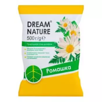 соль д/ванн DREAM NATURE Ромашка природная, цветная, ароматизированная, 500г