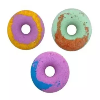 соль для ванн CAFEMIMI, пончик-гейзер, в ассортименте (клубника,киви,малина), 140гр