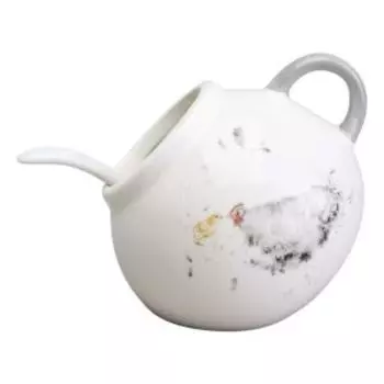 Солонка с ложкой Lefard Funny Hens, 9х9.5 см, керамика