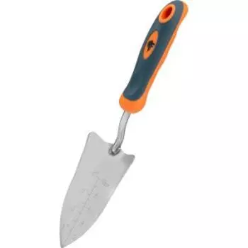 Совок садовый малый с мерной шкалой Leonord Orange Premium, 33х6.5 см, нерж. сталь