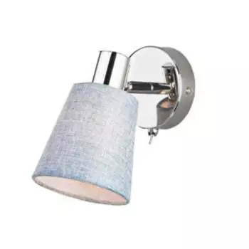 Спот HIPER Sandra, E14, 40Вт, металл, ткань, голубой, хром