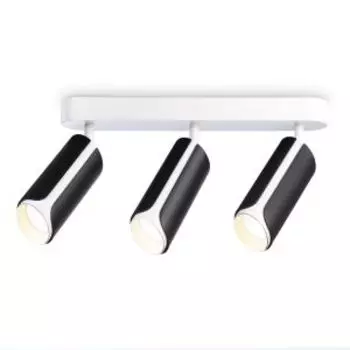 Спот настенно-потолочный поворотный TN51605/3 BK/WH, 3хGU10, 38 см, черный, белый