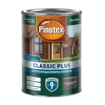 Средство деревозащитное Pinotex Classic Plus, скандинавский серый, 0.9 л