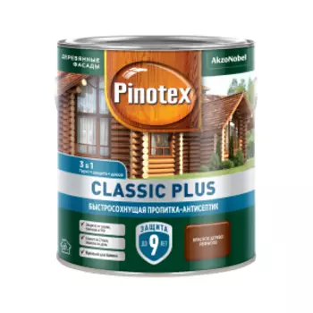 Средство деревозащитное Pinotex Classic Plus, красное дерево, 2.5 л