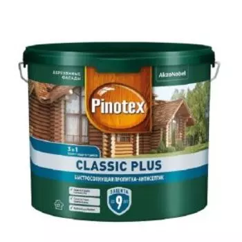 Средство деревозащитное Pinotex Classic Plus, лиственница, 9 л