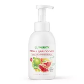Средство для мытья посуды Synergetic Лайм и красный апельсин, 500 мл, пенка