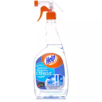 Средство для мытья стекол Help с нашатырным спиртом, 750 мл, с распылителем