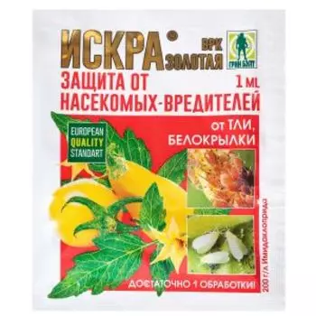 Средство защитное Искра золотая от колорадского жука, тли, трипсов, ампула, 1 мл