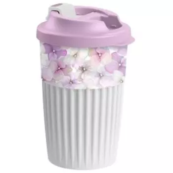 Стакан для горячих напитков 8 марта, 450 мл, пластик, с клапаном, в ассортименте